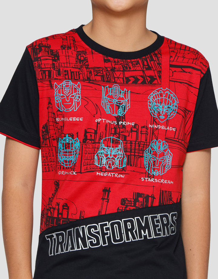 Character Transformers Print Boys Short Sleeve T-shirt