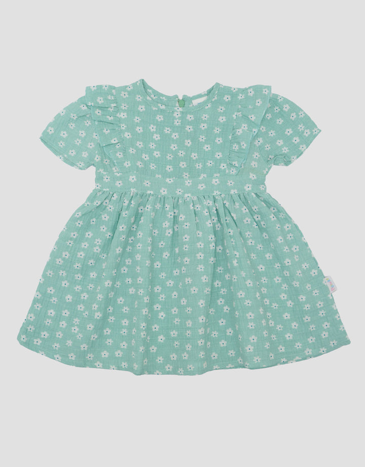 Pipiniko Crinkle Aop Flower Dress Bayi