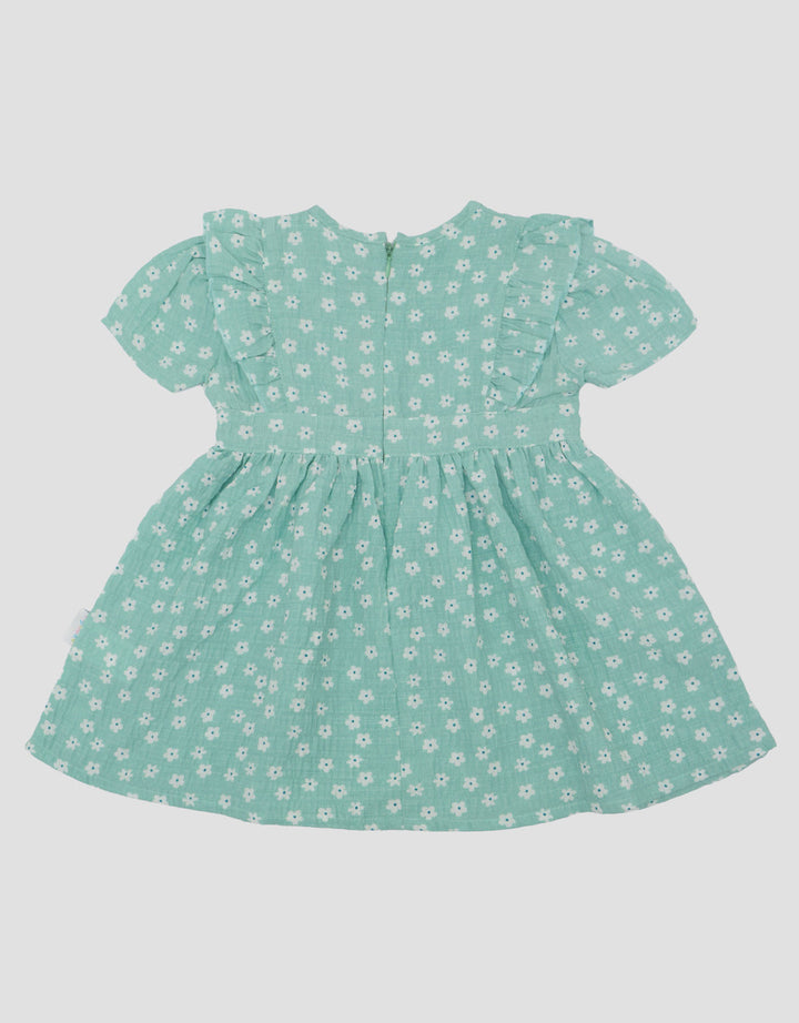 Pipiniko Crinkle Aop Flower Dress Bayi