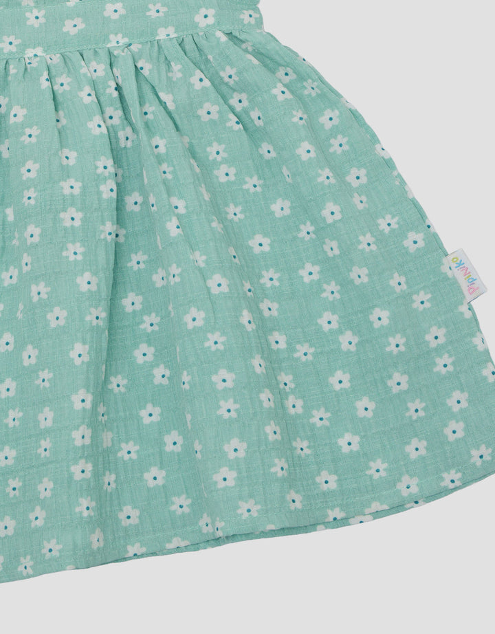 Pipiniko Crinkle Aop Flower Dress Bayi