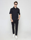 ZES Casual Sloid Basic Oliver Fit Kemeja Lengan Pendek Pria KMI403