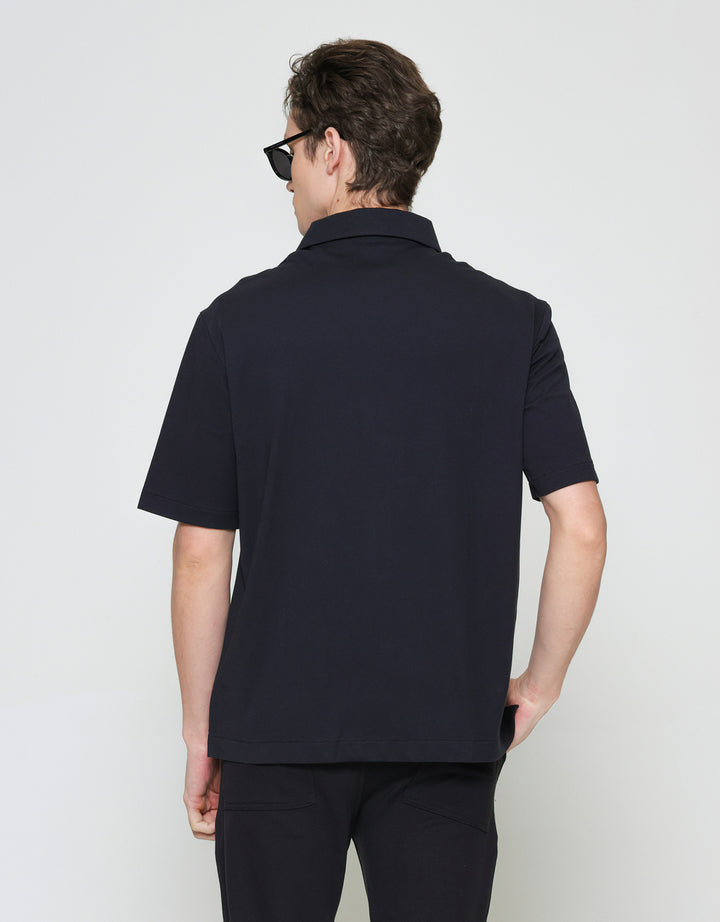 ZES Casual Sloid Basic Oliver Fit Kemeja Lengan Pendek Pria KMI403