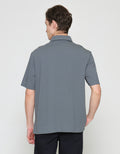 ZES Casual Sloid Basic Oliver Fit Kemeja Lengan Pendek Pria KMI403