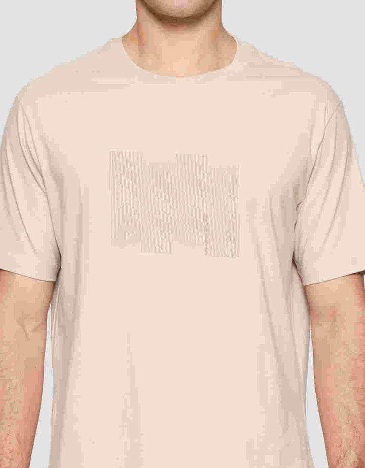 Cole Graphic Gradation Lines Print Kaos Lengan Pendek Pria