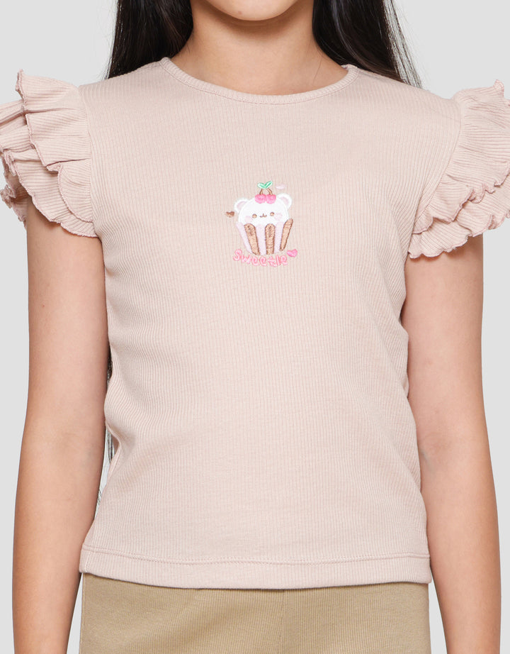 Little M Sweety Bordir Kaos Anak Perempuan