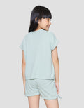 Little M Plain Texture Ribbon Girls Clothing Set