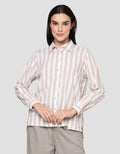 Cardinal Girl Print Stripes Kemeja Wanita