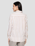 Cardinal Girl Print Stripes Kemeja Wanita