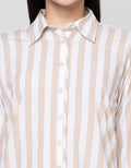 Cardinal Girl Print Stripes Kemeja Wanita