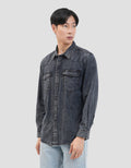 Gab's Urban Acid Wash Kemeja Denim Pria
