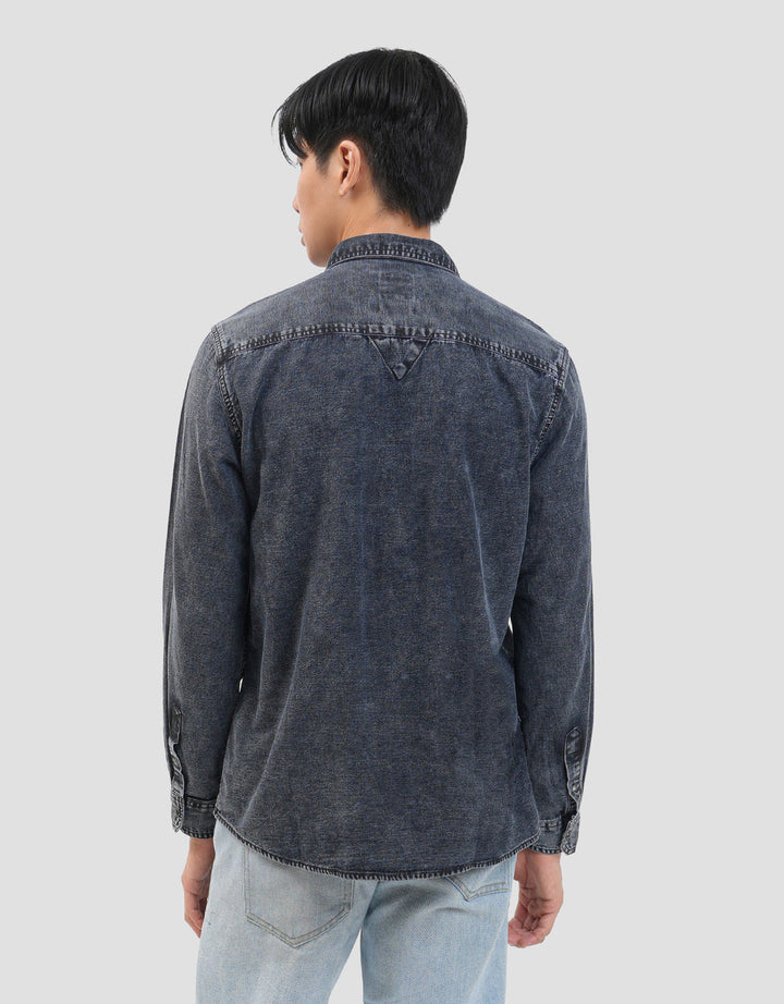 Gab's Urban Acid Wash Kemeja Denim Pria