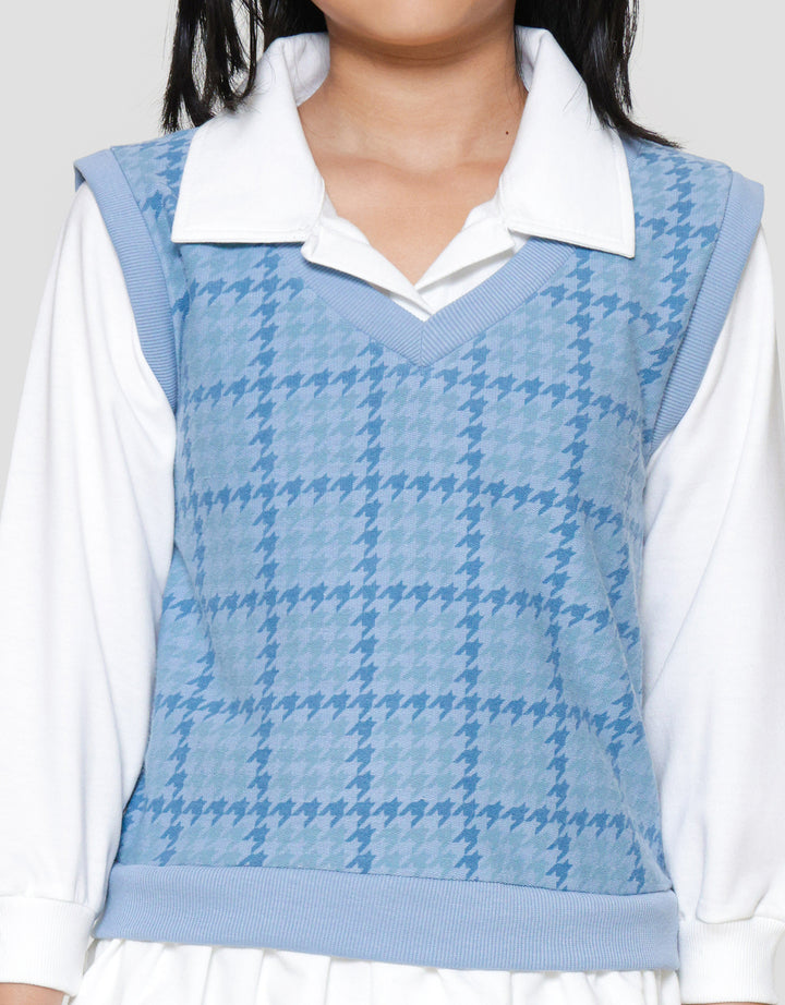 Aero Kerah Sweater Vest Anak Perempuan