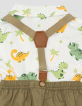 Pipiniko Dino Suspender Set Pakaian Anak Laki-laki