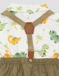 Pipiniko Dino Suspender Set Pakaian Anak Laki-laki