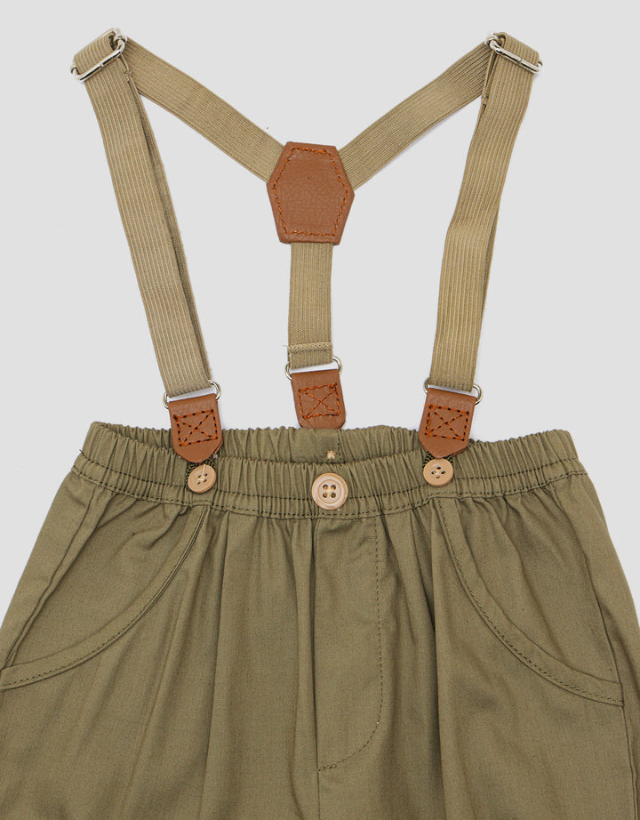 Pipiniko Dino Suspender Set Pakaian Anak Laki-laki