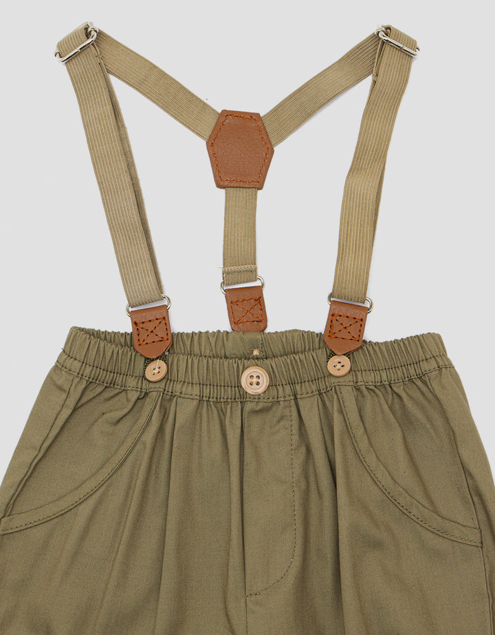 Pipiniko Dino Suspender Set Pakaian Anak Laki-laki