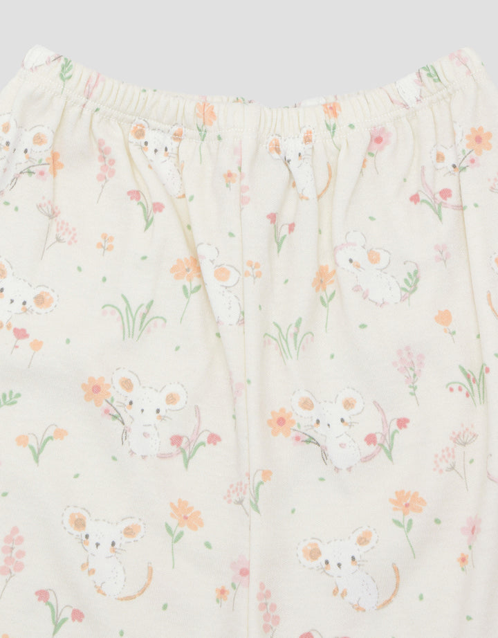 Pipiniko Flower Mouse Baju Tidur Pendek Set Bayi Perempuan