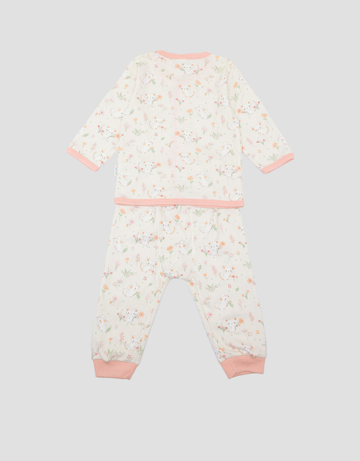 Pipiniko Flower Mouse Baju Tidur Panjang Set Bayi Perempuan
