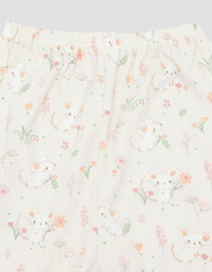 Pipiniko Flower Mouse Baju Tidur Panjang Set Bayi Perempuan