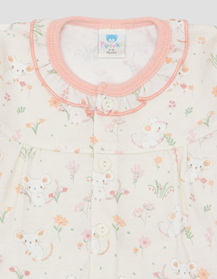 Pipiniko Moouse Print Set Piyama Anak Perempuan