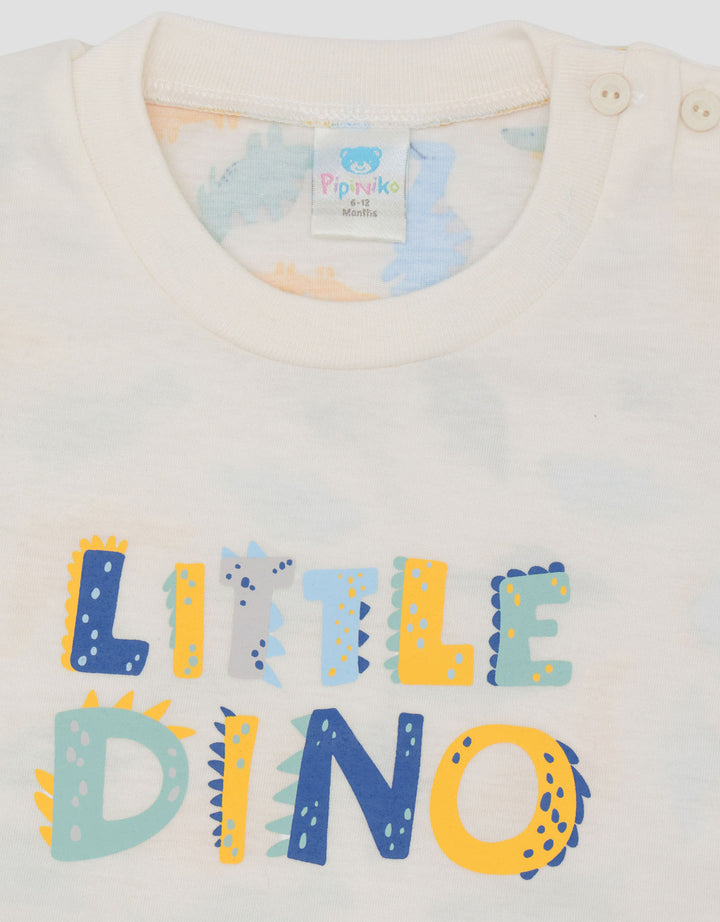 Pipiniko Basic Little Dino Setelan Pakaian Tidur Bayi