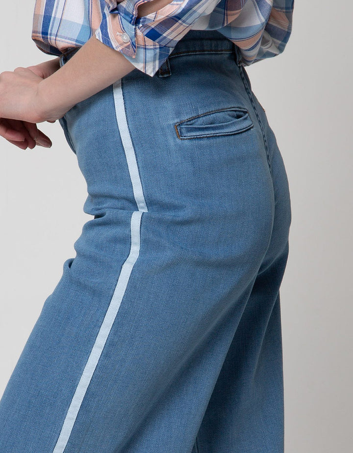 Nevada Denim Long Pants Cullote Slit