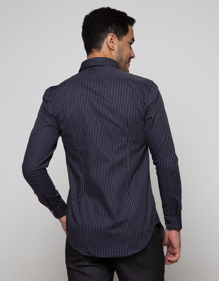 Cardinal Formal Kemeja Lengan Panjang Print Stripe