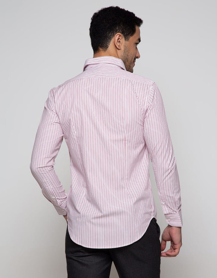 Cardinal Formal Kemeja Lengan Panjang Print Stripe