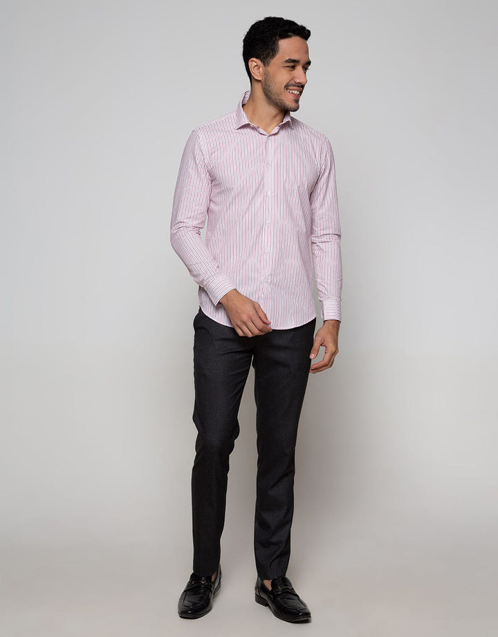 Cardinal Formal Kemeja Lengan Panjang Print Stripe