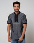 Cardinal Jeans Kemeja Koko Lengan Pendek Cubes Print