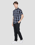 Gab's Regular Check Motif Men's Short Sleeve Shirt