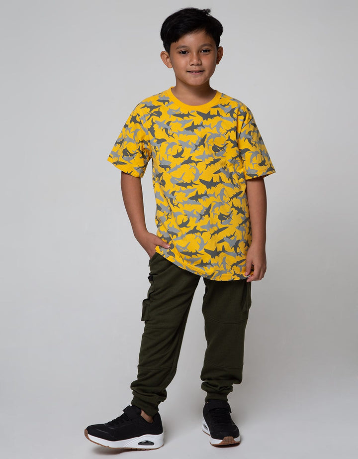 Nevada Short Sleeve T-Shirt Fish Abstract With Pocket