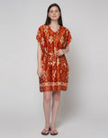 Cynthia Print Round Neck Batik Dress