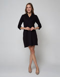 St. Yves Long Sleeve Midi Dress 78 Ponte V Neck