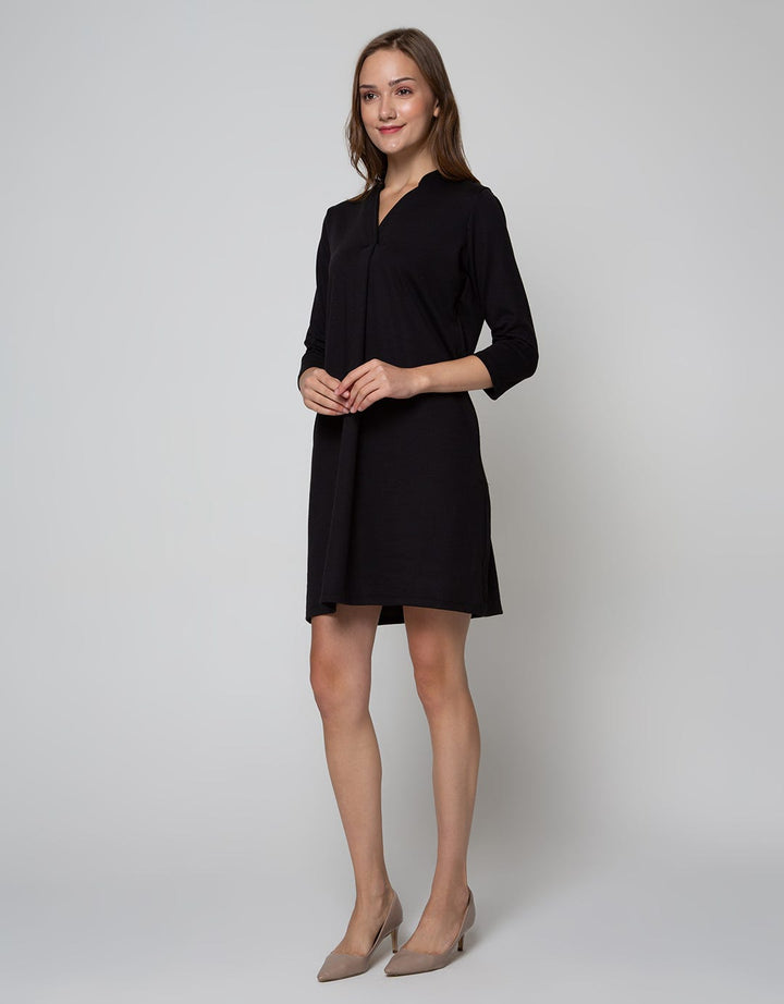 St. Yves Long Sleeve Midi Dress 78 Ponte V Neck