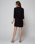 St. Yves Long Sleeve Midi Dress 78 Ponte V Neck