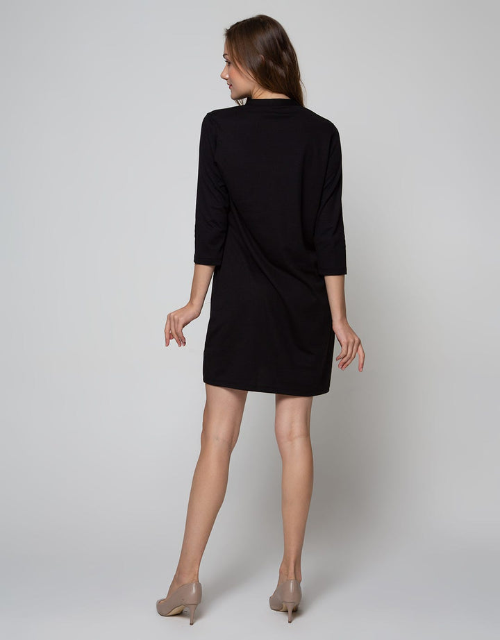 St. Yves Long Sleeve Midi Dress 78 Ponte V Neck