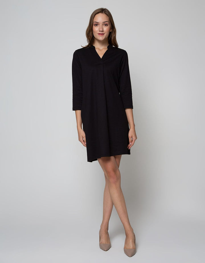St. Yves Long Sleeve Midi Dress 78 Ponte V Neck