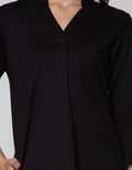 St. Yves Long Sleeve Midi Dress 78 Ponte V Neck