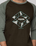 T Zone Raglan T-Shirt Print Geometric Awesome