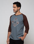 T Zone Raglan T-Shirt Print Geometric Nature