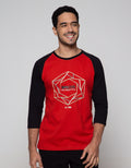 T Zone Raglan T-Shirt Print Geometric Impressive
