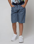 Nevada Short Denim Crop Dnm Rib Pinstripe