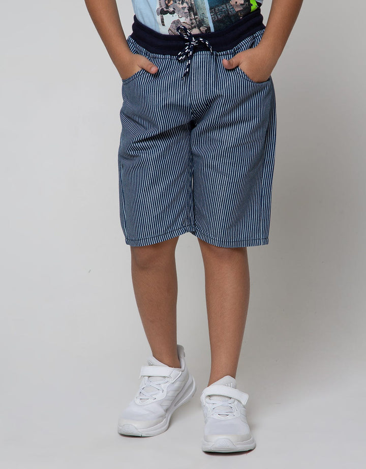 Nevada Short Denim Crop Dnm Rib Pinstripe