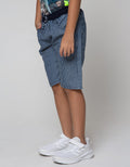 Nevada Short Denim Crop Dnm Rib Pinstripe