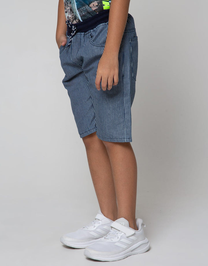 Nevada Short Denim Crop Dnm Rib Pinstripe