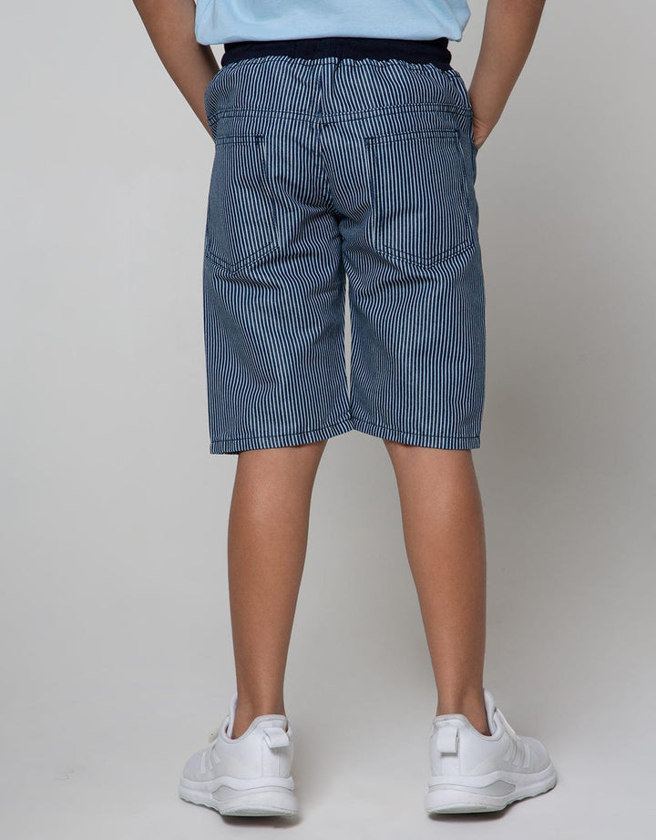 Nevada Short Denim Crop Dnm Rib Pinstripe