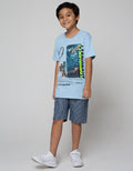 Nevada Short Denim Crop Dnm Rib Pinstripe