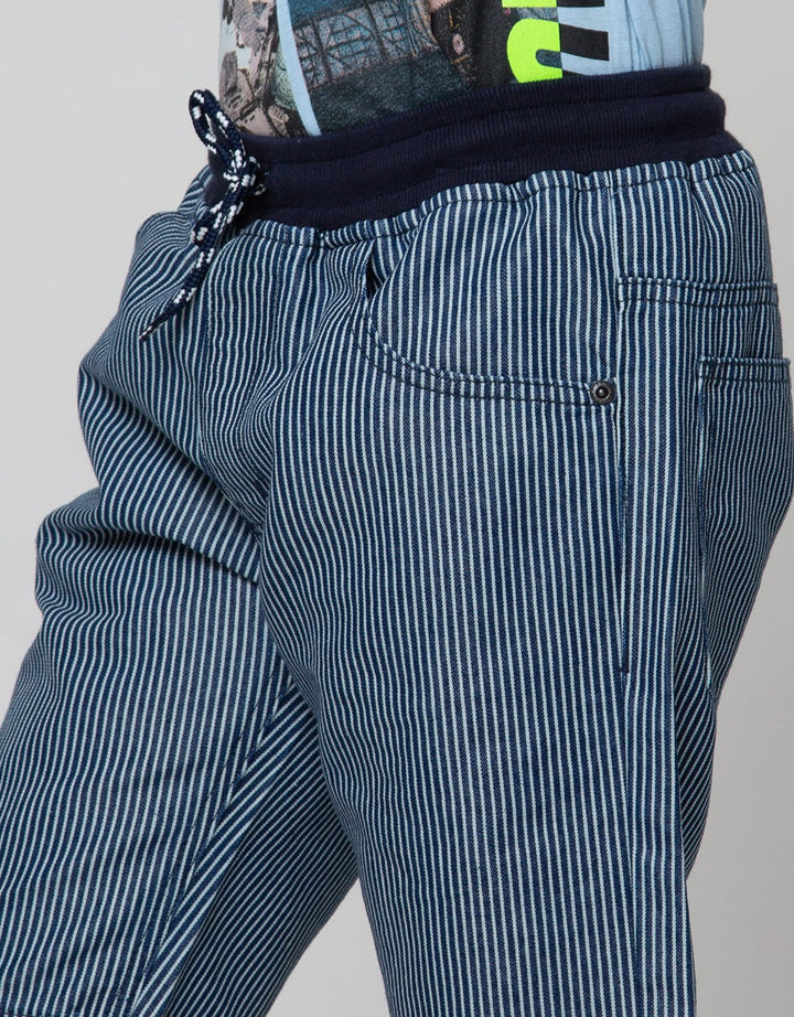 Nevada Short Denim Crop Dnm Rib Pinstripe