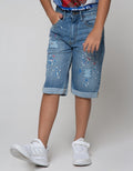 Nevada Short Denim Crop Denim Destroyed Spello